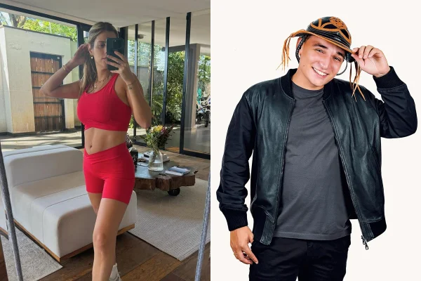 Montagem com fotos coloridas de Shantal e João Gomes - Metrópoles