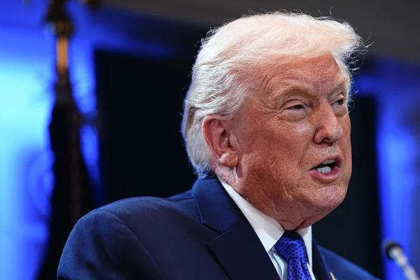 WASHINGTON, DC - FEBRUARY 20: U.S. President Donald Trump speaks during a press briefing held at the White House February 20, 2026 in Washington, DC. The U.S. Supreme Court today ruled against Trump’s use of emergency powers to implement international trade tariffs, a central portion of the administration’s core economic policy. (Photo by Aaron Schwartz/Getty Images)
