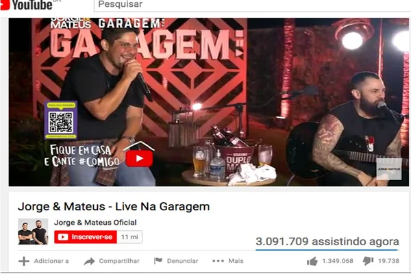 jorge e mateus na live