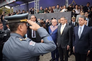 Tarcísio de Freitas e Guilherme Derrite na Solenidade Cívico-Militar em Comemoração ao 93° Aniversário da Revolução Constitucionalista de 1932