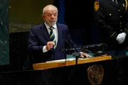 O presidente do Brasil, Luiz Inácio Lula da Silva, em discurso na ONU