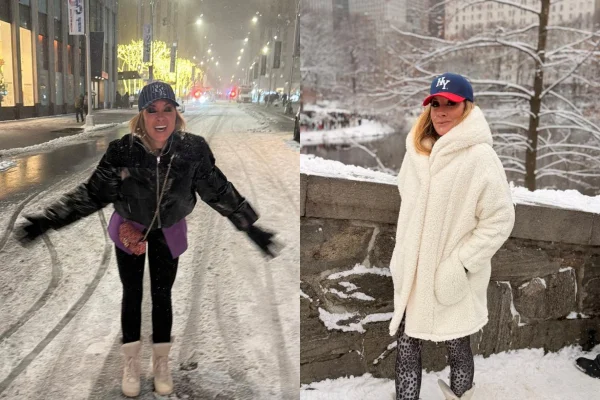 Vivi Fernandez passa Natal em Nova York durante nevasca histórica