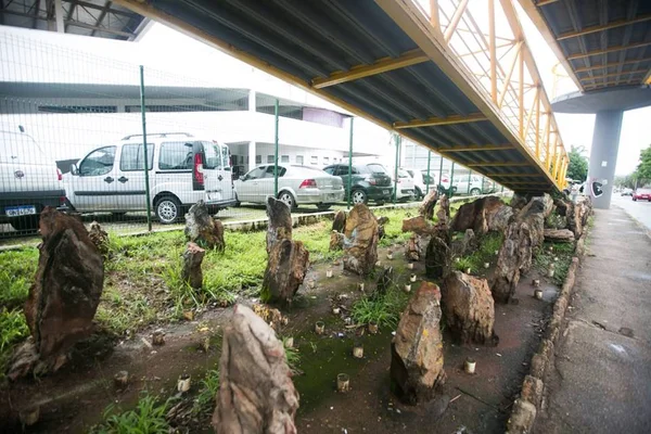 Pedras instaladas sob viaduto do DF espantam moradores de rua