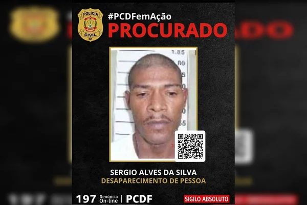 PCDF divulga foto de homem suspeito pelo desaparecimento de estudante