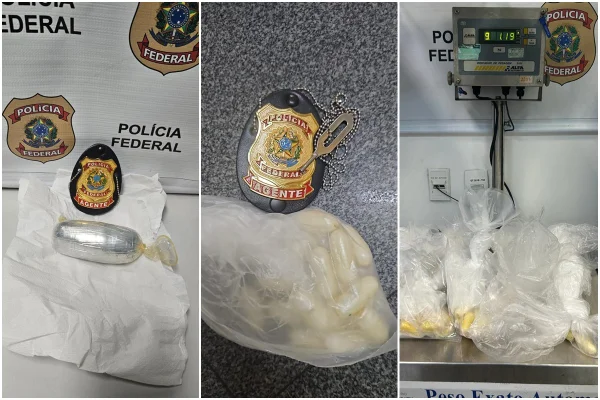 Imagem mostra drogas transportadas por mulher - metrópoles