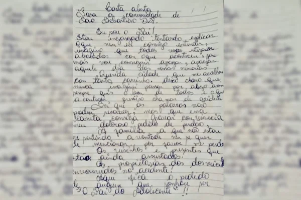 Pai faz carta após filha de 12 anos matar idoso atropelado: “Perdão”