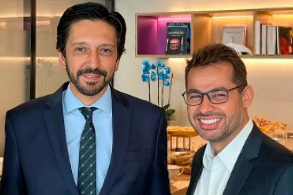 O prefeito de São Paulo, Ricardo Nunes, e o assessor Diogo Batista Soares