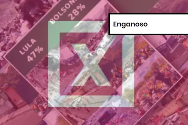 Imagem colorida de post enganoso