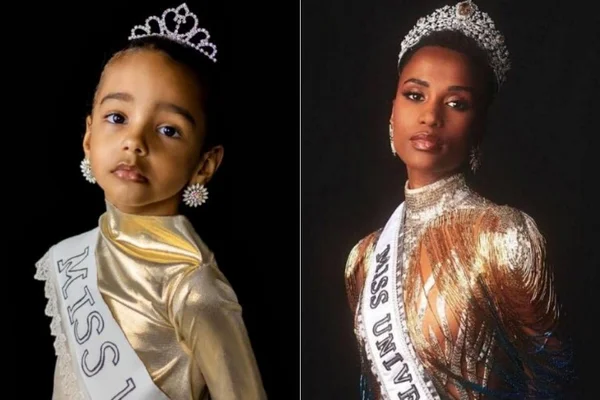 Menina de 4 anos comove web com ensaio inspirado na Miss Universo