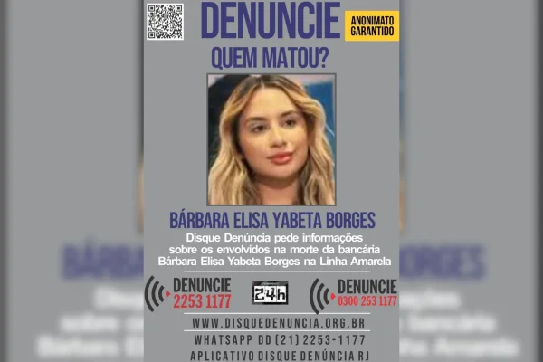 Foto colorida de cartaz do DIsque Denúncia RJ - Metrópoles