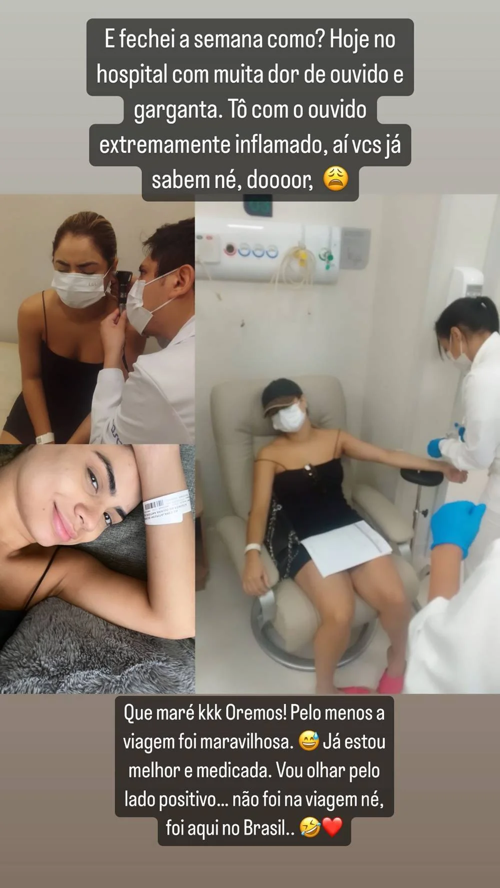 De volta ao Brasil, Lexa dá entrada em hospital: "Que maré" De volta ao Brasil, Lexa dá entrada em hospital: "Que maré"