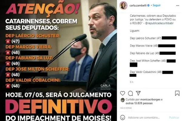 Divulgação número de parlamentares Carla Zambelli