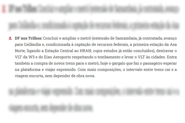 Novas estações e linhas: veja propostas dos candidatos ao GDF para o Metrô - destaque galeria