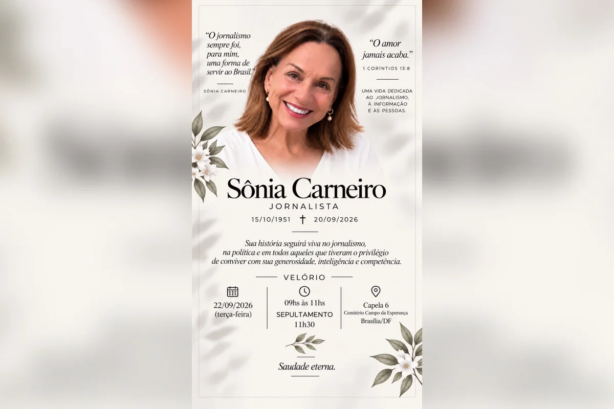 Jornalista Sônia Carneiro será velada nesta terça-feira no DF