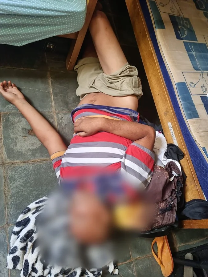 Vítima dormindo no chão de clínica clandestina Vítima dormindo no chão de clínica clandestina
