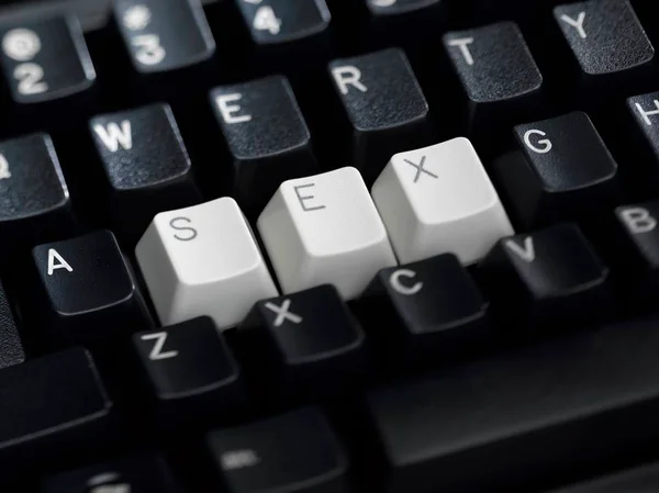 Teclado preto com palavra sex em branco