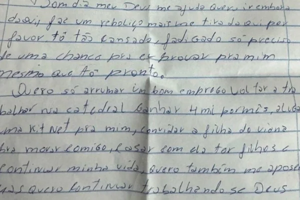 Carta do interno que sofreu abusos em clínica