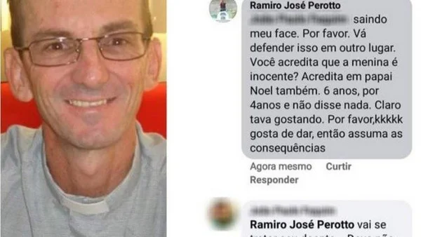 “Gosta de dar, assuma as consequências”, diz padre sobre menina estuprada