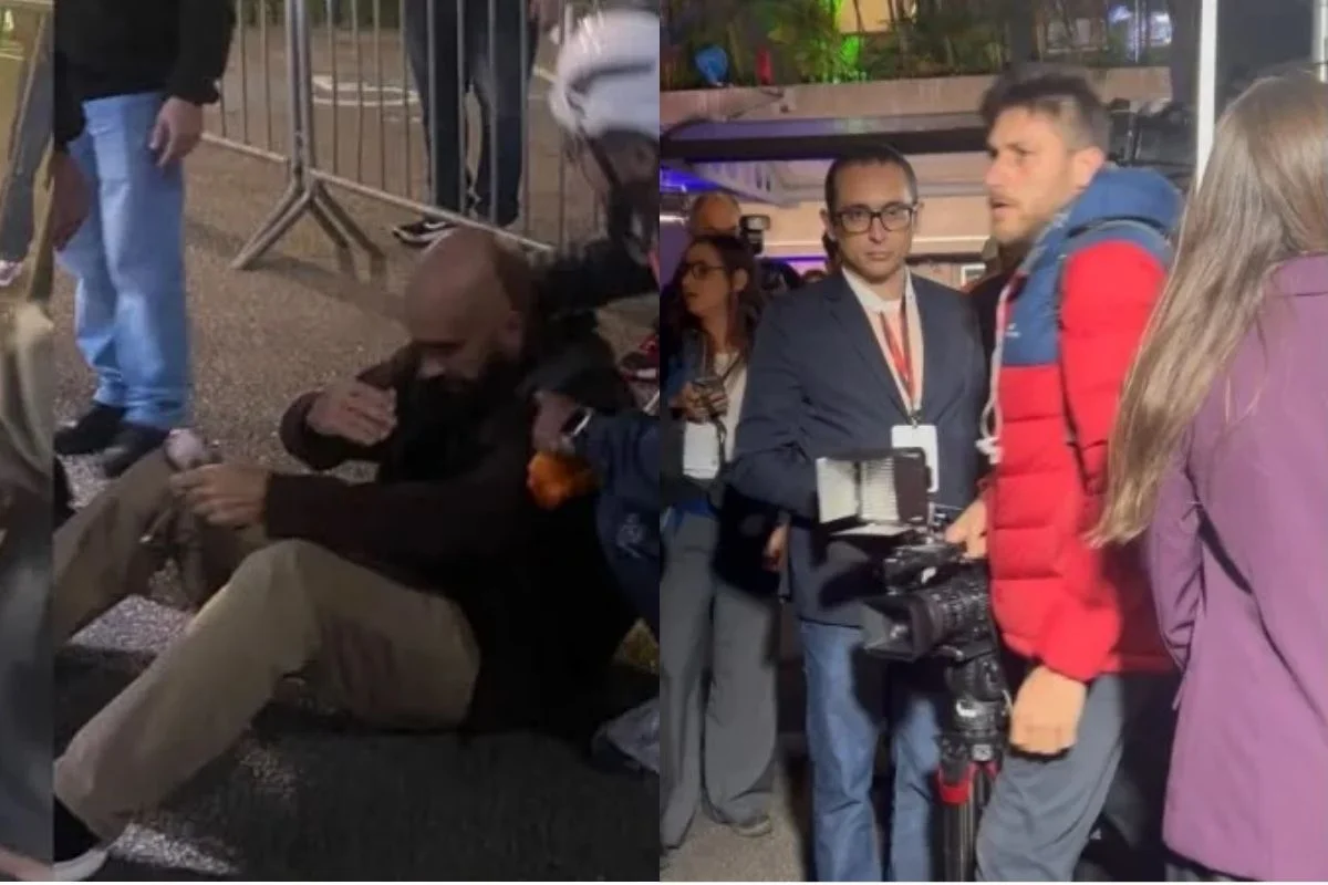 Veja momento em que cinegrafista da Globo dá cabeçada em fotógrafo