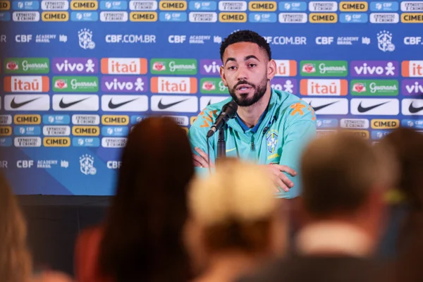 Jogador da Seleção Brasileira Matheus Cunha concede entrevista coletiva no B Hotel em Brasília DF Metrópoles Sports