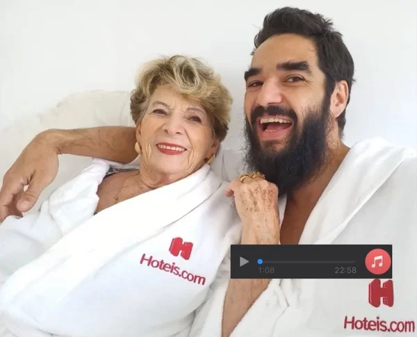 Caio Blat e a avó Janete