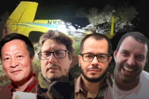 Imagem colorida de vítimas de queda de avião