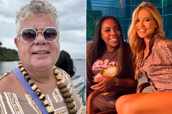 Milton Cunha, Fernanda Cristina, mãe de Vini Jr., e Virginia Fonseca