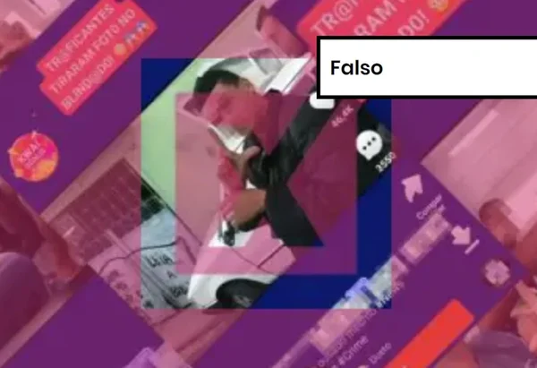 Imagem colorida de postagem Falsa sobre sinal feito por facção criminosa