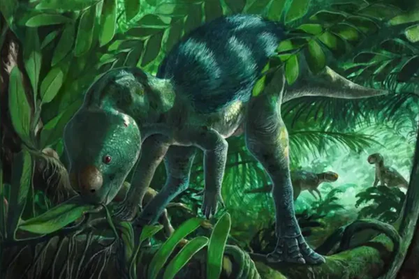 Ilustração de dinossauro foskeia pelendonum - Metrópoles