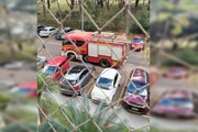 Obra desaba na SQS 116 e trabalhador fica soterrado Obra desaba na SQS 116 e trabalhador fica soterrado