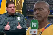 Casimiro Miguel, da CazéTV, e Romário Casimiro Miguel, da CazéTV, e Romário