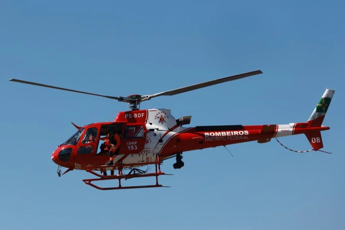 Fumaça e helicóptero: simulado de queda de avião testa segurança do DF - imagem 17 Fumaça e helicóptero: simulado de queda de avião testa segurança do DF - imagem 17