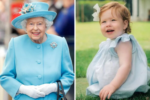 Montagem de duas fotos, sendo a primeira de uma idosa, com roupas azuis. A segunda imagem traz uma menina, branca e ruiva, sentada na grama, com vestido azul claro - Metrópoles