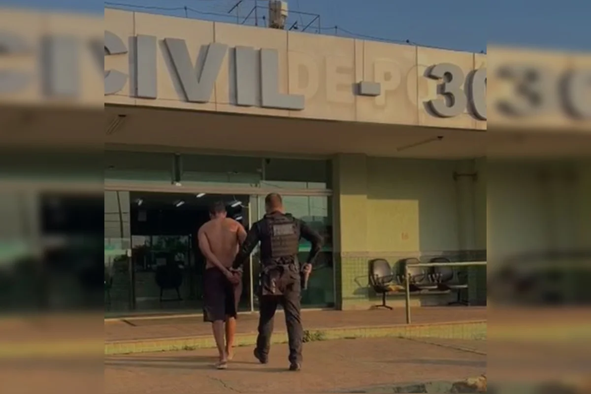 Um dos presos durante a operação da PCDF Um dos presos durante a operação da PCDF