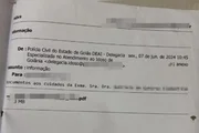 E-mail enviado ao Gaeco E-mail enviado ao Gaeco