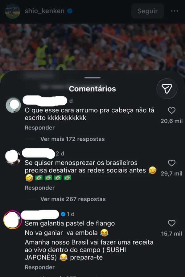 Após menosprezar o Brasil, jogador do Japão recebe ataques nas redes - destaque galeria
