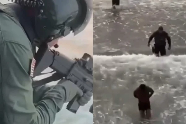 Vídeo: helicóptero da PM acha ladrão que fugiu para a praia após furto