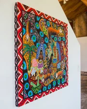 Obra de Rita Huni Kuin,  do coletivo MAHKU