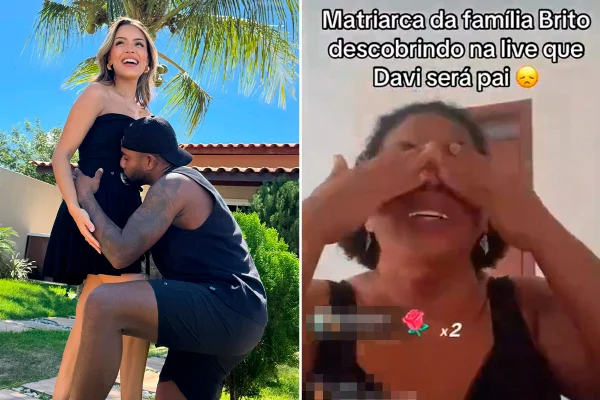 Davi Brito brinca sobre gravidez e mãe chora novamente