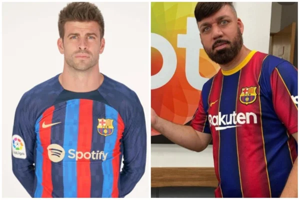 Foto colorida Piqué e sósia - Metrópoles