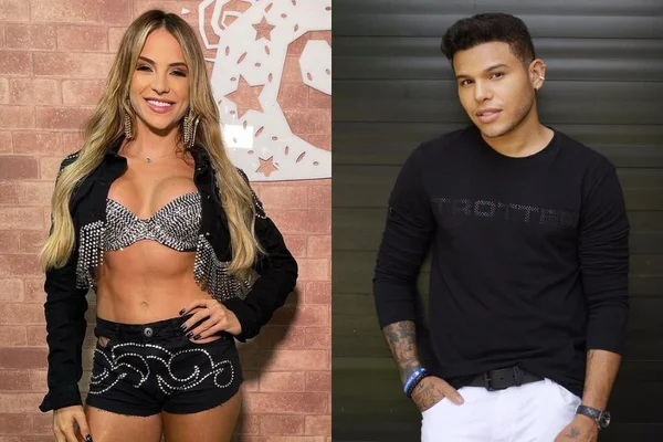 A montagem colorida mostra, na foto da esquerda, Gabi Martins, e na foto da direita, Tierry