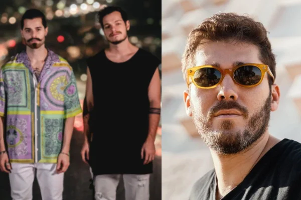 DJ Alok com o irmão, DJ Bhaskar e Lucas