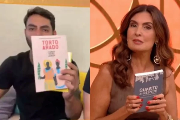 Rodolffo recebe livros antirracista de Fátima Bernardes
