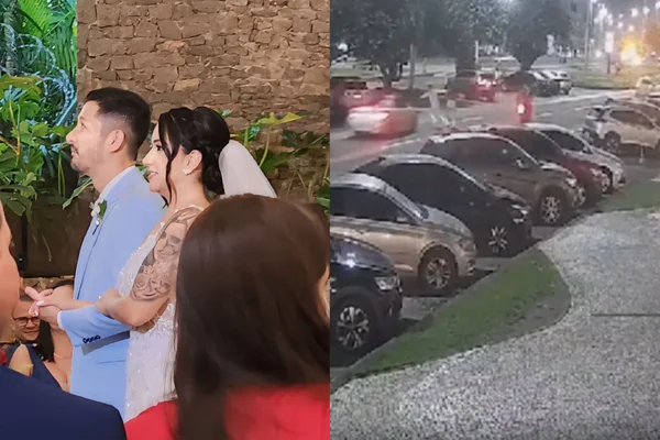 Imagem colorida de noiva de recém-casado que morreu atropelado no RJ - Metrópoles