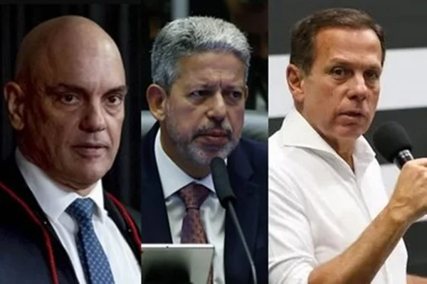 imagem colorida de alexandre de moraes, artur lira e doria