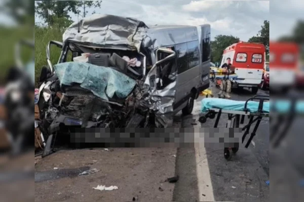 Veja como ficou van após grave acidente que matou 8 pessoas na BR-020