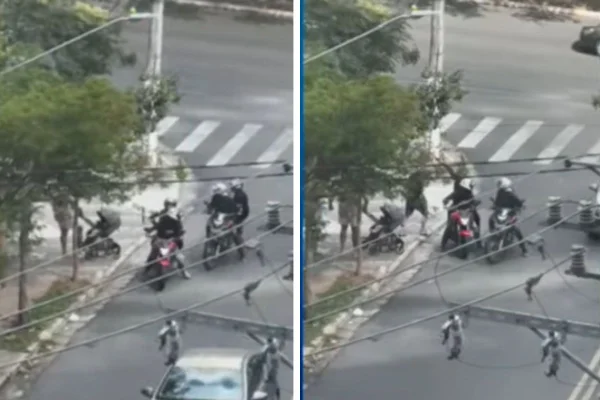 Vídeo: família fica no meio de tiroteio durante tentativa de assalto