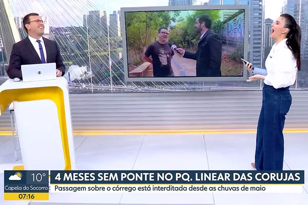 Amigo de Rodrigo Bocardi aparece no Bom Dia SP e revela antigo apelido de jornalista