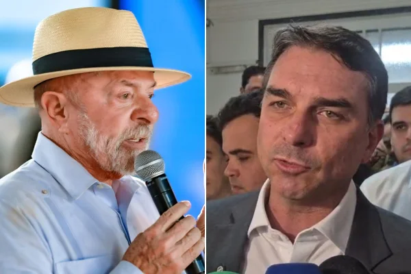 Presidente Lula e senador Flávio Bolsonaro