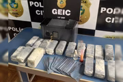 Dinheiro manchado, que estava dentro do cofre e foi apreendido